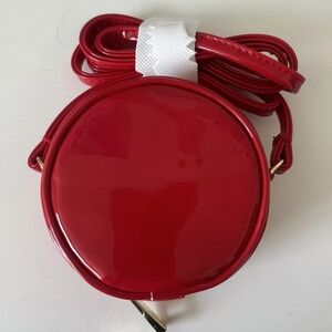 NWT MARC JACOBS Bag Red Patent Leather Mini 4” Round Circle Crossbody Purse